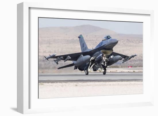 A U.S. Air Force F-16C Fighting Falcon Landing-Stocktrek Images-Framed Photographic Print