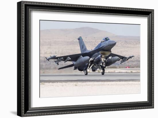 A U.S. Air Force F-16C Fighting Falcon Landing-Stocktrek Images-Framed Photographic Print