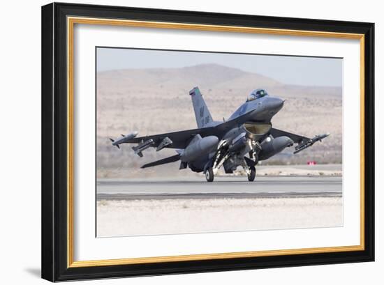 A U.S. Air Force F-16C Fighting Falcon Landing-Stocktrek Images-Framed Photographic Print