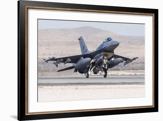 A U.S. Air Force F-16C Fighting Falcon Landing-Stocktrek Images-Framed Photographic Print