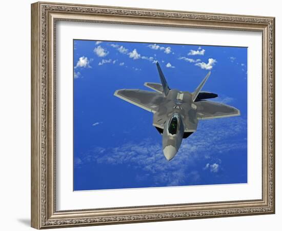 A U.S. Air Force F-22 Raptor in Flight Near Guam-Stocktrek Images-Framed Photographic Print