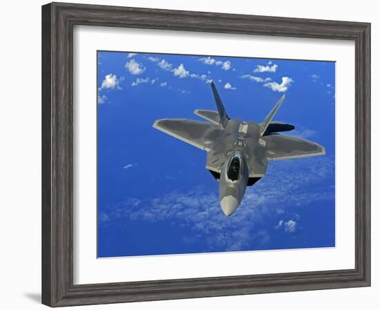 A U.S. Air Force F-22 Raptor in Flight Near Guam-Stocktrek Images-Framed Photographic Print