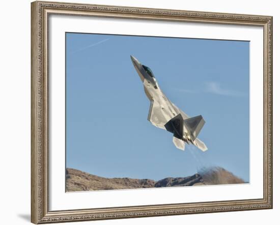 A U.S. Air Force F-22 Raptor Takes Off from Nellis Air Force Base, Nevada-Stocktrek Images-Framed Premium Photographic Print