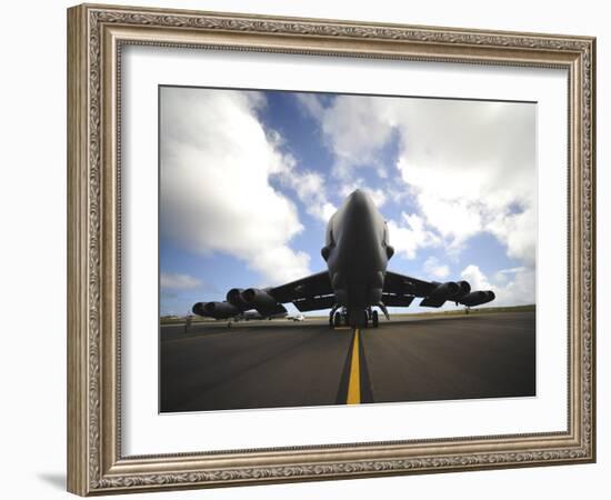 A U.S. Air Force Maintenance Crew Performs Post Flight Checks on a B-52 Stratofortress-Stocktrek Images-Framed Photographic Print