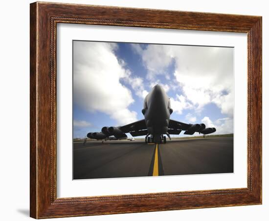 A U.S. Air Force Maintenance Crew Performs Post Flight Checks on a B-52 Stratofortress-Stocktrek Images-Framed Photographic Print