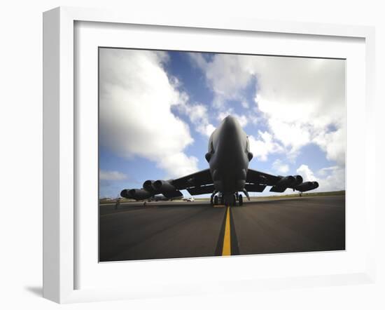 A U.S. Air Force Maintenance Crew Performs Post Flight Checks on a B-52 Stratofortress-Stocktrek Images-Framed Photographic Print