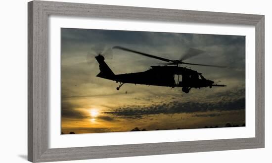 A U.S. Army Uh-60 Black Hawk Leaves the Drop Zone-Stocktrek Images-Framed Photographic Print