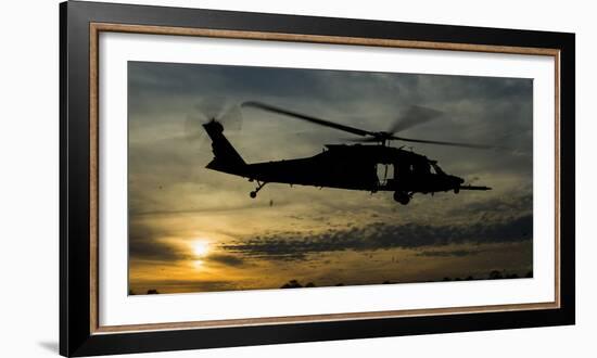 A U.S. Army Uh-60 Black Hawk Leaves the Drop Zone-Stocktrek Images-Framed Photographic Print
