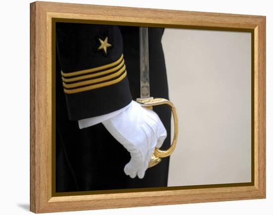 A U.S. Naval Academy Midshipman Stands at Attention-Stocktrek Images-Framed Premier Image Canvas