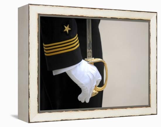 A U.S. Naval Academy Midshipman Stands at Attention-Stocktrek Images-Framed Premier Image Canvas