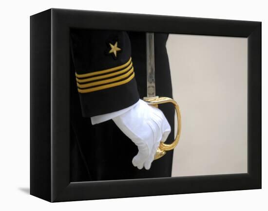 A U.S. Naval Academy Midshipman Stands at Attention-Stocktrek Images-Framed Premier Image Canvas