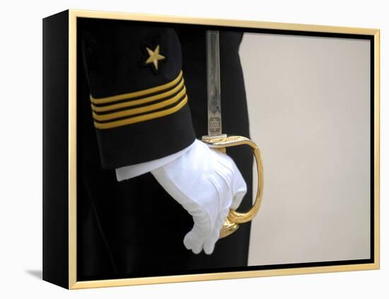 A U.S. Naval Academy Midshipman Stands at Attention-Stocktrek Images-Framed Premier Image Canvas