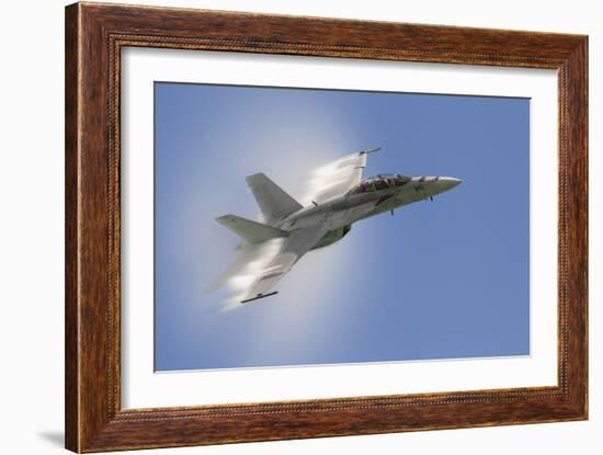 A U.S. Navy F-A-18F Performs a Fast Pass over Chicago, Illinois-null-Framed Photographic Print