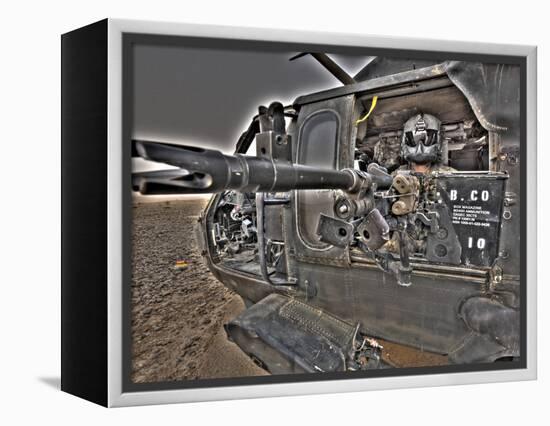 A UH-60 Black Hawk Door Gunner Manning a M240G Medium Machine Gun-null-Framed Premier Image Canvas