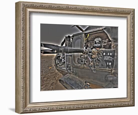 A UH-60 Black Hawk Door Gunner Manning a M240G Medium Machine Gun-null-Framed Photographic Print