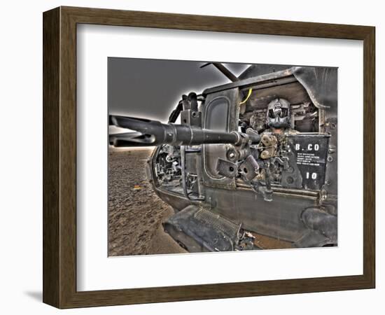 A UH-60 Black Hawk Door Gunner Manning a M240G Medium Machine Gun-null-Framed Photographic Print