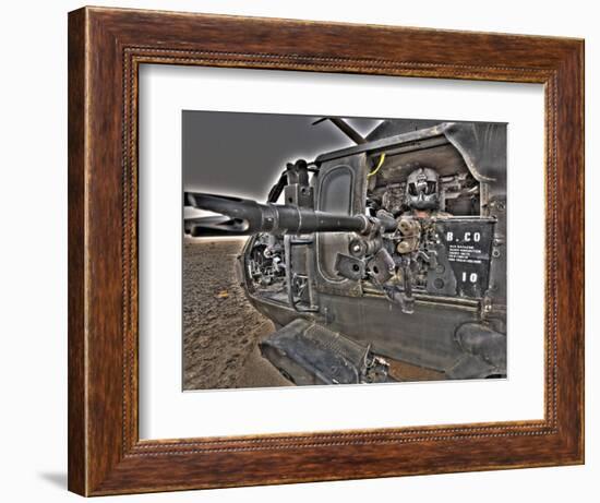 A UH-60 Black Hawk Door Gunner Manning a M240G Medium Machine Gun-null-Framed Photographic Print