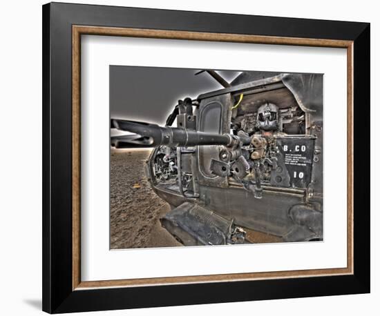 A UH-60 Black Hawk Door Gunner Manning a M240G Medium Machine Gun-null-Framed Photographic Print