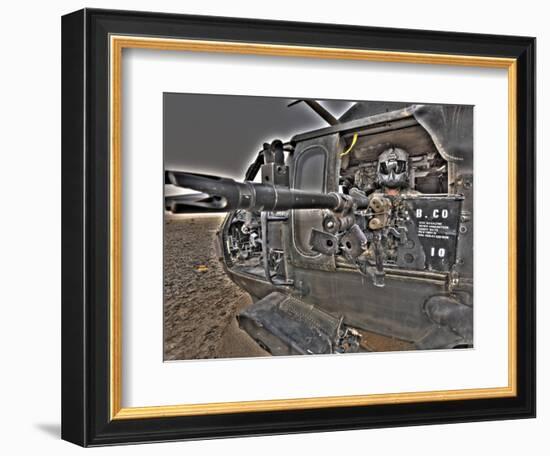 A UH-60 Black Hawk Door Gunner Manning a M240G Medium Machine Gun-null-Framed Photographic Print