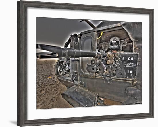 A UH-60 Black Hawk Door Gunner Manning a M240G Medium Machine Gun-null-Framed Photographic Print