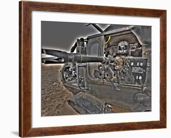A UH-60 Black Hawk Door Gunner Manning a M240G Medium Machine Gun-null-Framed Photographic Print