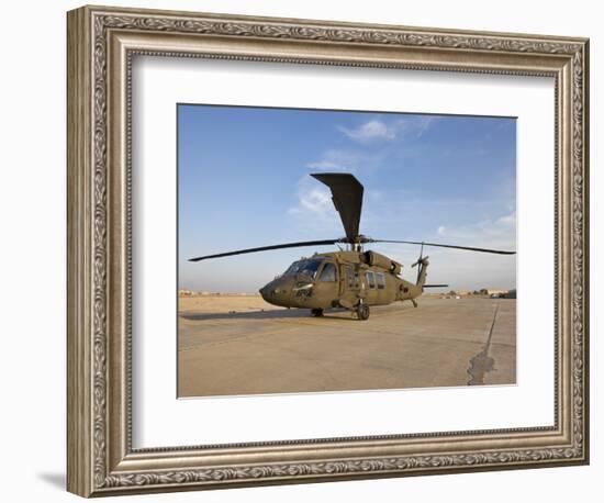 A UH-60 Black Hawk Helicopter at Camp Speicher, Iraq-null-Framed Photographic Print