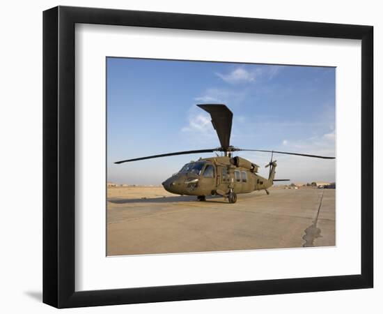 A UH-60 Black Hawk Helicopter at Camp Speicher, Iraq-null-Framed Photographic Print