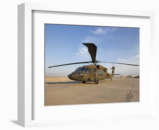 A UH-60 Black Hawk Helicopter at Camp Speicher, Iraq-null-Framed Photographic Print