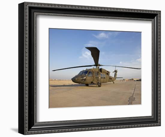 A UH-60 Black Hawk Helicopter at Camp Speicher, Iraq-null-Framed Photographic Print