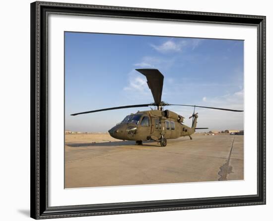 A UH-60 Black Hawk Helicopter at Camp Speicher, Iraq-null-Framed Photographic Print