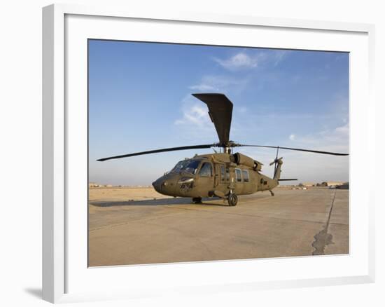 A UH-60 Black Hawk Helicopter at Camp Speicher, Iraq-null-Framed Photographic Print