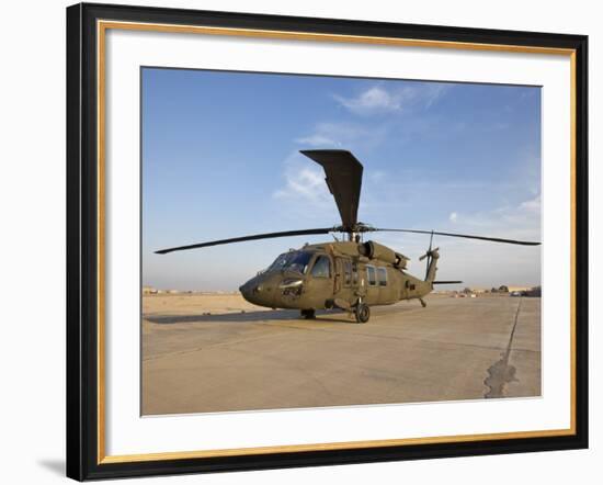 A UH-60 Black Hawk Helicopter at Camp Speicher, Iraq-null-Framed Photographic Print