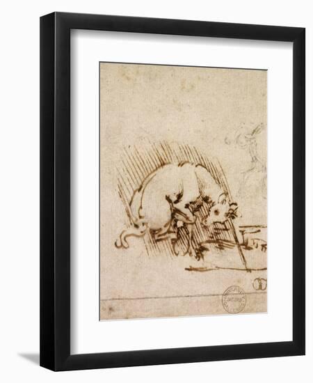 A Unicorn Dipping its Horn into a Pool of Water, C.1481-Leonardo da Vinci-Framed Giclee Print