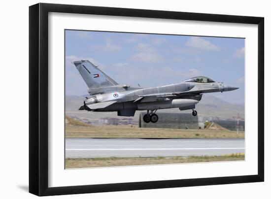 A United Arab Emirates Air Force F-16E Block 60 Landing at Konya Air Base-Stocktrek Images-Framed Photographic Print