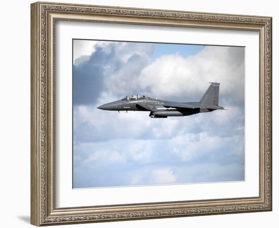 A United States Air Force F-15 Strike Eagle in Flight-Stocktrek Images-Framed Photographic Print