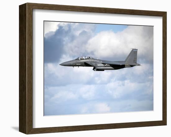 A United States Air Force F-15 Strike Eagle in Flight-Stocktrek Images-Framed Photographic Print