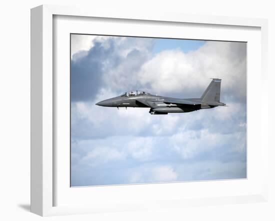 A United States Air Force F-15 Strike Eagle in Flight-Stocktrek Images-Framed Photographic Print