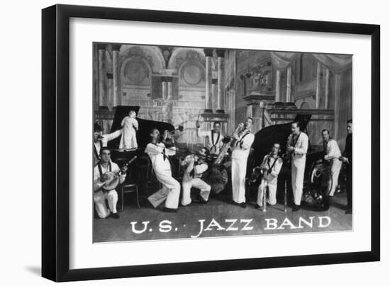 A US Navy Jazz Band-Lantern Press-Framed Art Print