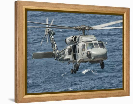 A US Navy SH-60F Seahawk Flying Off the Coast of Pakistan-Stocktrek Images-Framed Premier Image Canvas