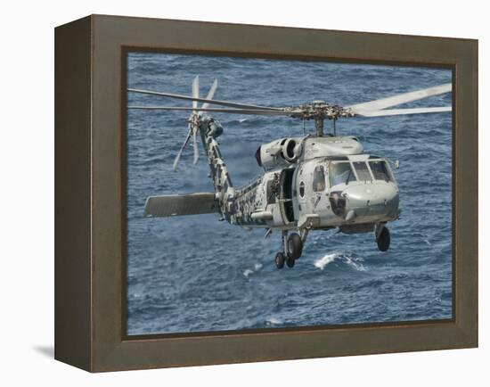 A US Navy SH-60F Seahawk Flying Off the Coast of Pakistan-Stocktrek Images-Framed Premier Image Canvas