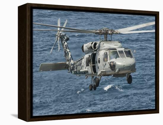 A US Navy SH-60F Seahawk Flying Off the Coast of Pakistan-Stocktrek Images-Framed Premier Image Canvas