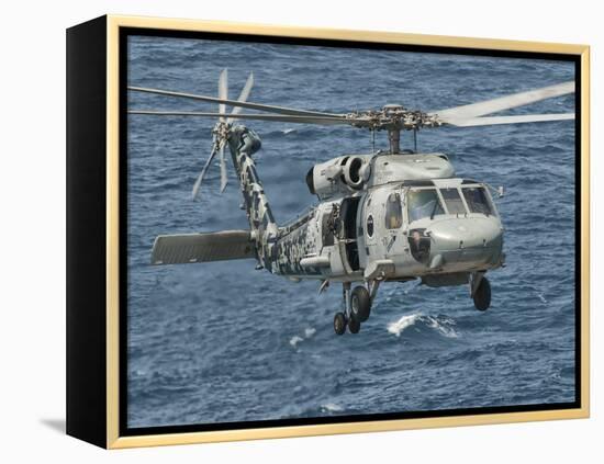 A US Navy SH-60F Seahawk Flying Off the Coast of Pakistan-Stocktrek Images-Framed Premier Image Canvas