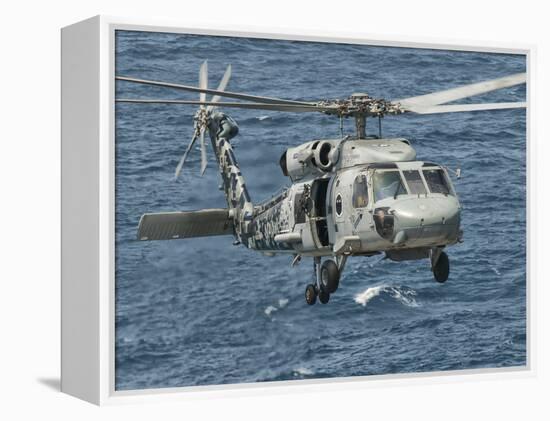 A US Navy SH-60F Seahawk Flying Off the Coast of Pakistan-Stocktrek Images-Framed Premier Image Canvas