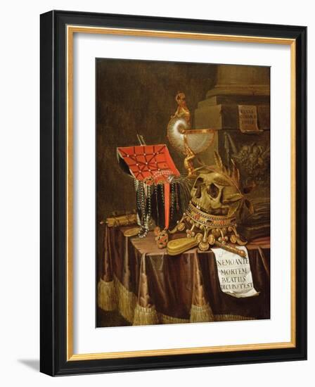 A Vanitas Still Life, 1689-Evert Collier-Framed Giclee Print