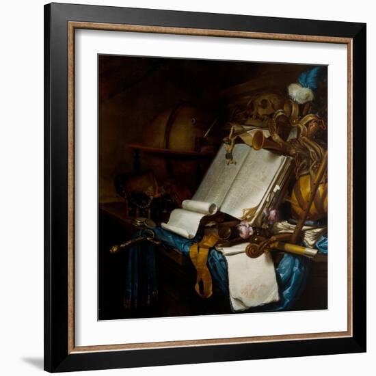 A Vanitas Still Life, 17Th-18Th Century (Oil on Canvas)-Vincent Laurensz van der Vinne-Framed Giclee Print