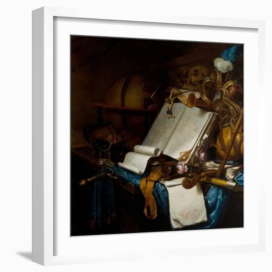 A Vanitas Still Life, 17Th-18Th Century (Oil on Canvas)-Vincent Laurensz van der Vinne-Framed Giclee Print