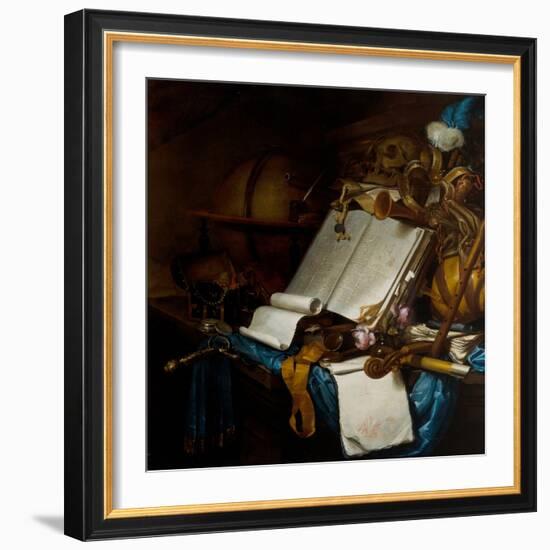 A Vanitas Still Life, 17Th-18Th Century (Oil on Canvas)-Vincent Laurensz van der Vinne-Framed Giclee Print