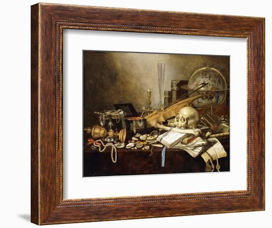 A Vanitas Still Life of Musical Instruments and Manuscripts-Pieter Claesz-Framed Giclee Print