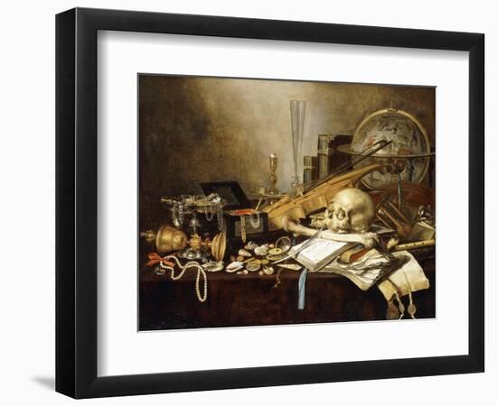 A Vanitas Still Life of Musical Instruments and Manuscripts-Pieter Claesz-Framed Giclee Print