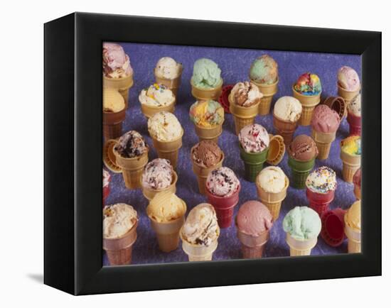 A Variety of Ice Cream Cones-Karen M^ Romanko-Framed Premier Image Canvas